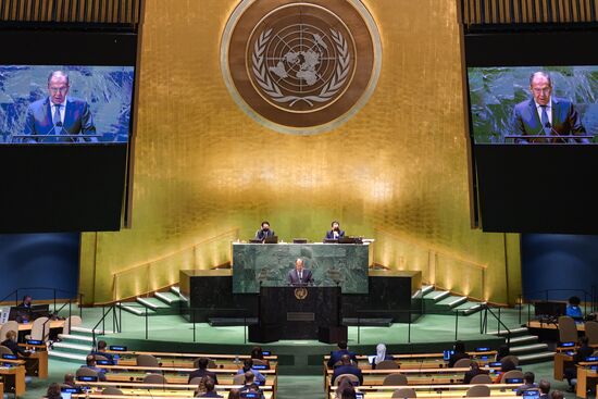 Выступление С. Лаврова на общеполитической дискуссии 76-й сессии ГА ООН