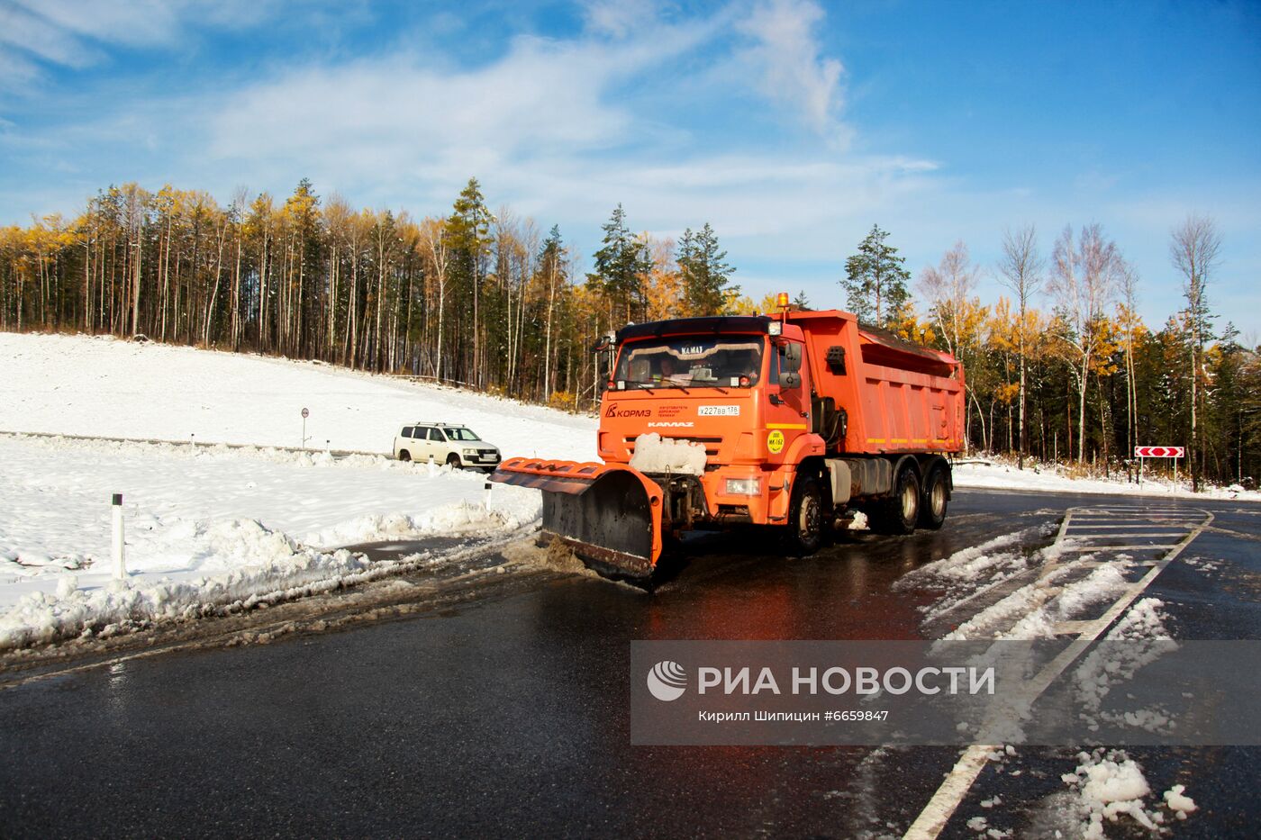 Первый снег в Иркутской области