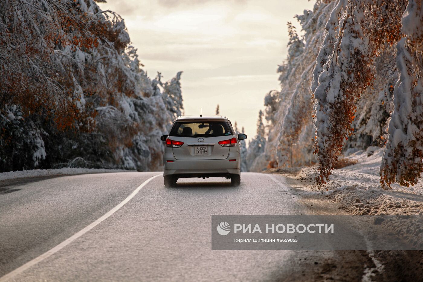 Первый снег в Иркутской области