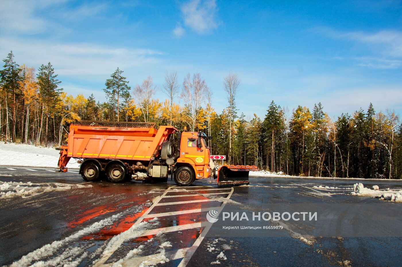 Первый снег в Иркутской области