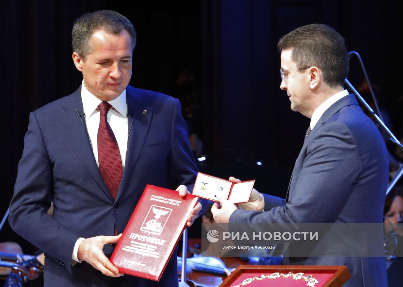 Инаугурация победившего на выборах губернатора Белгородской области В. Гладкова