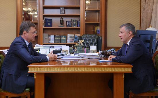 Встреча вице-премьера А. Новака с губернатором Иркутской области И. Кобзевым