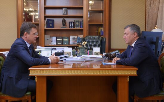 Встреча вице-премьера А. Новака с губернатором Иркутской области И. Кобзевым