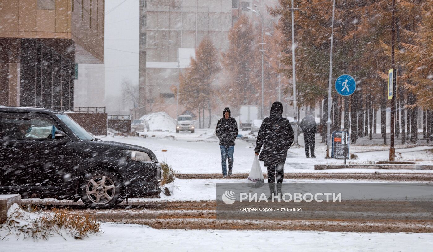 Снегопад в Якутии