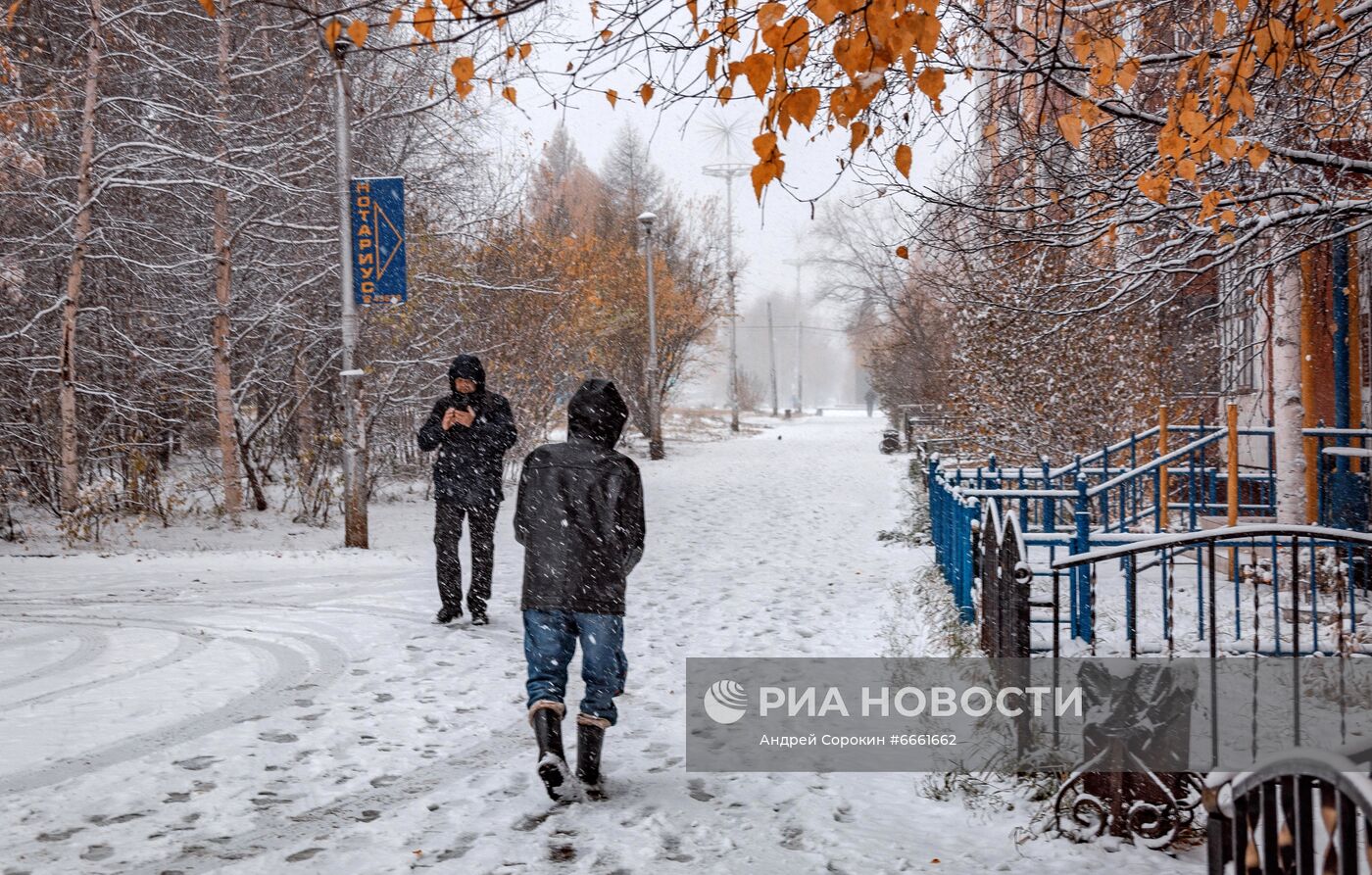 Снегопад в Якутии