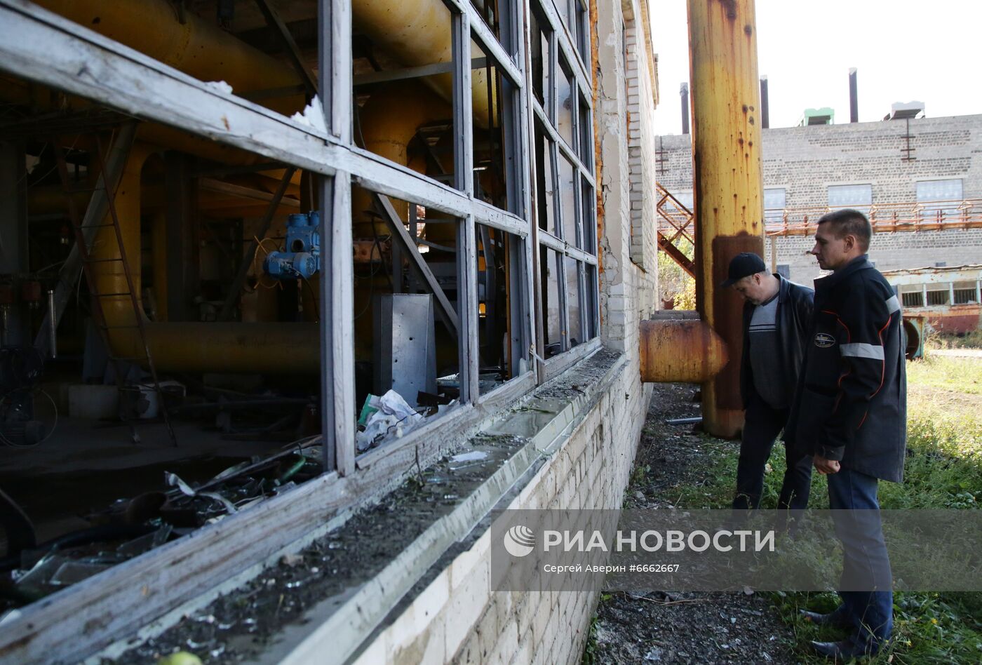 Последствия обстрела в Донецке