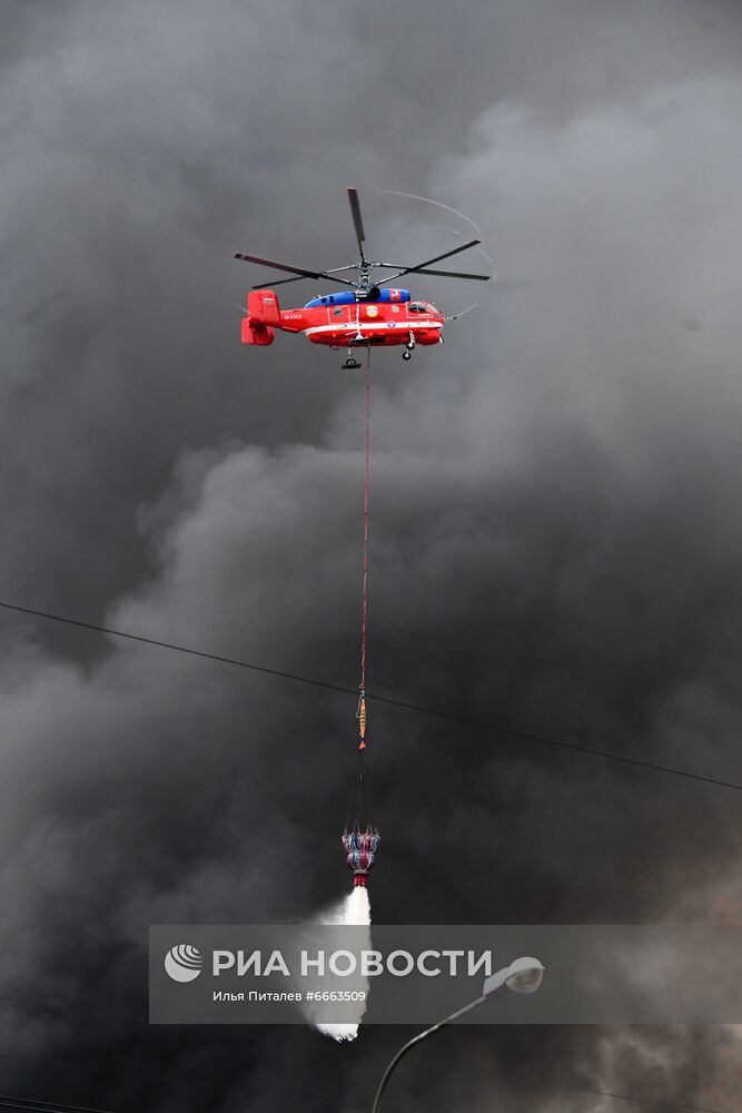 Пожар на складе в Новой Москве