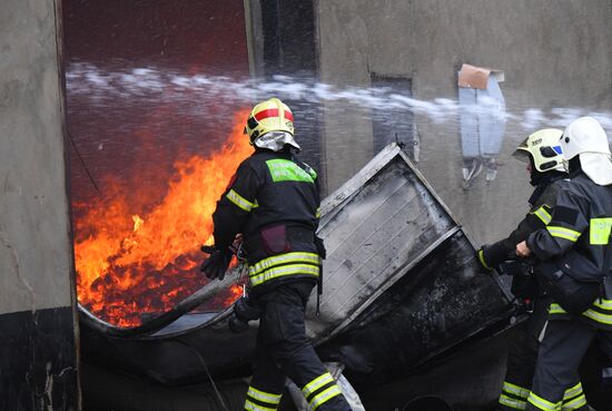 Пожар на складе в Новой Москве