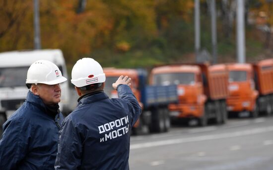 Открытие участка дороги Северо-Восточной хорды в Москве