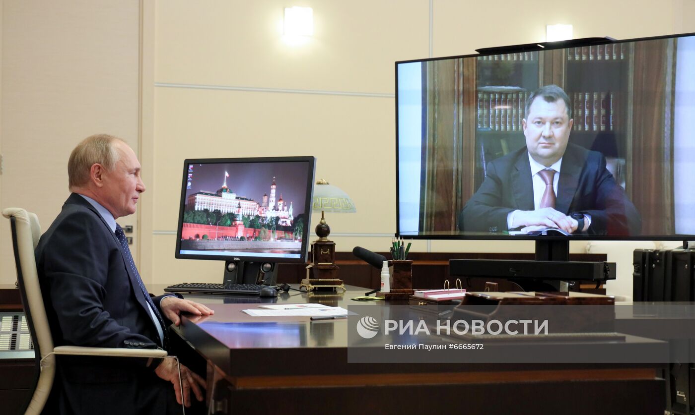 Президент РФ В. Путин встретился с врио губернатора Тамбовской области М. Егоровым