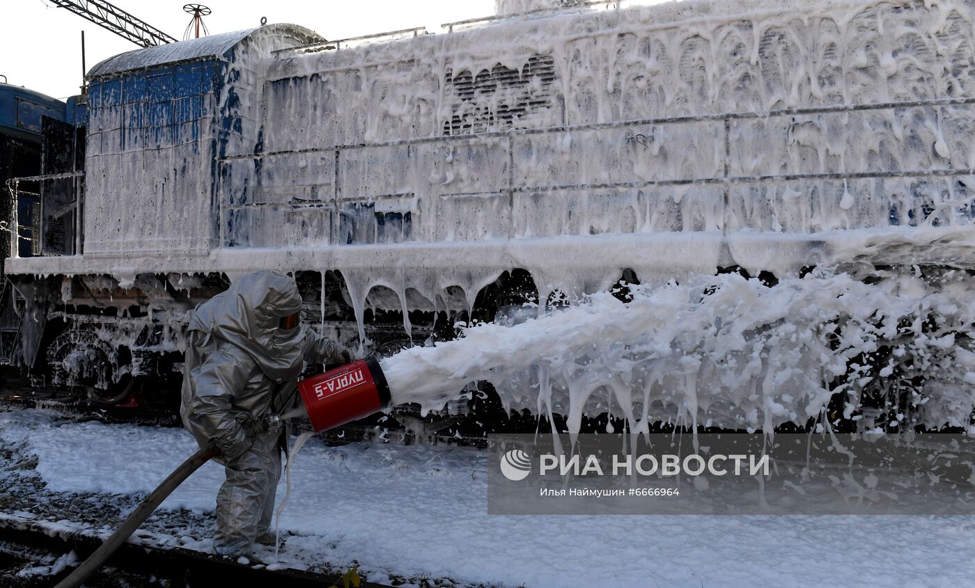 Учения МЧС и РСЧС на железнодорожном перегоне "Енисей – Красноярск"