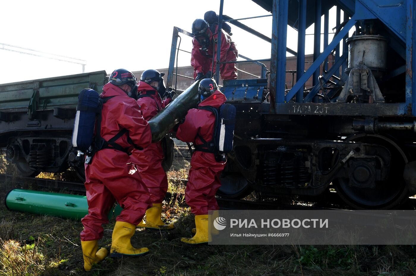 Учения МЧС и РСЧС на железнодорожном перегоне 