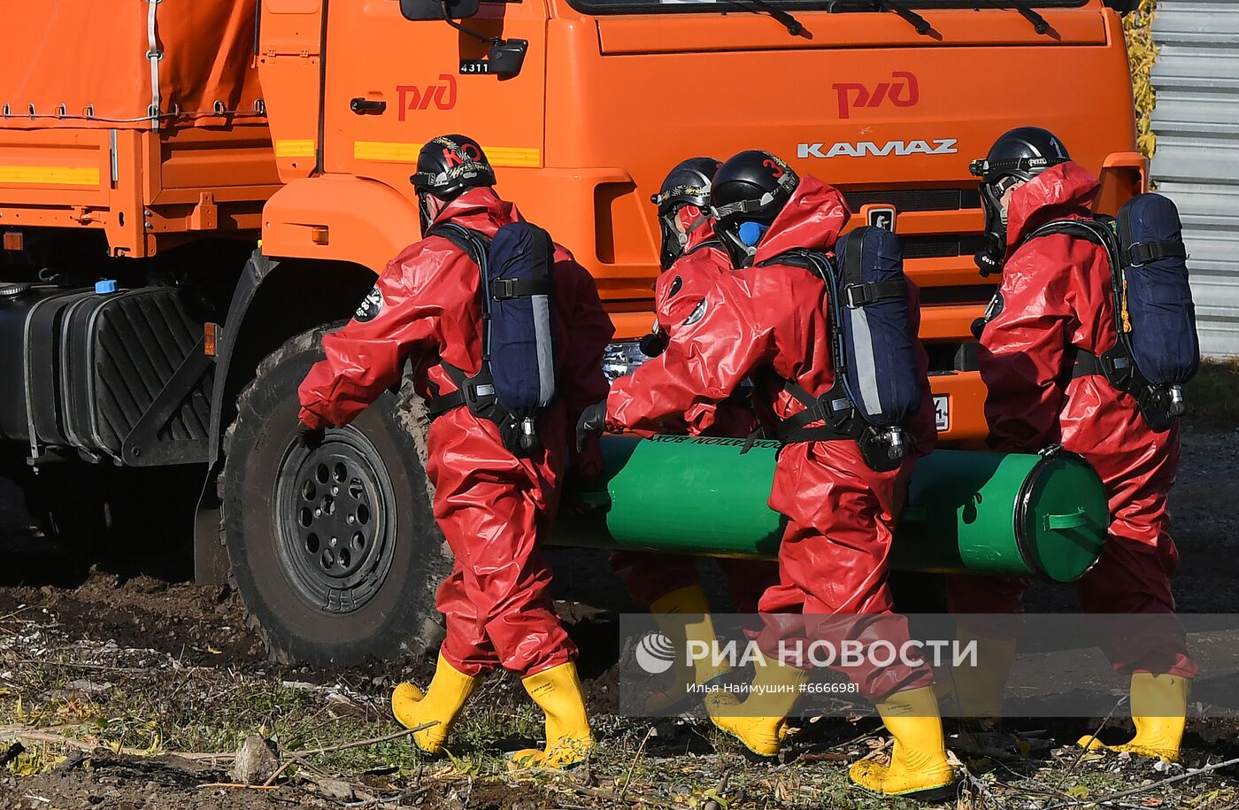 Учения МЧС и РСЧС на железнодорожном перегоне "Енисей – Красноярск"