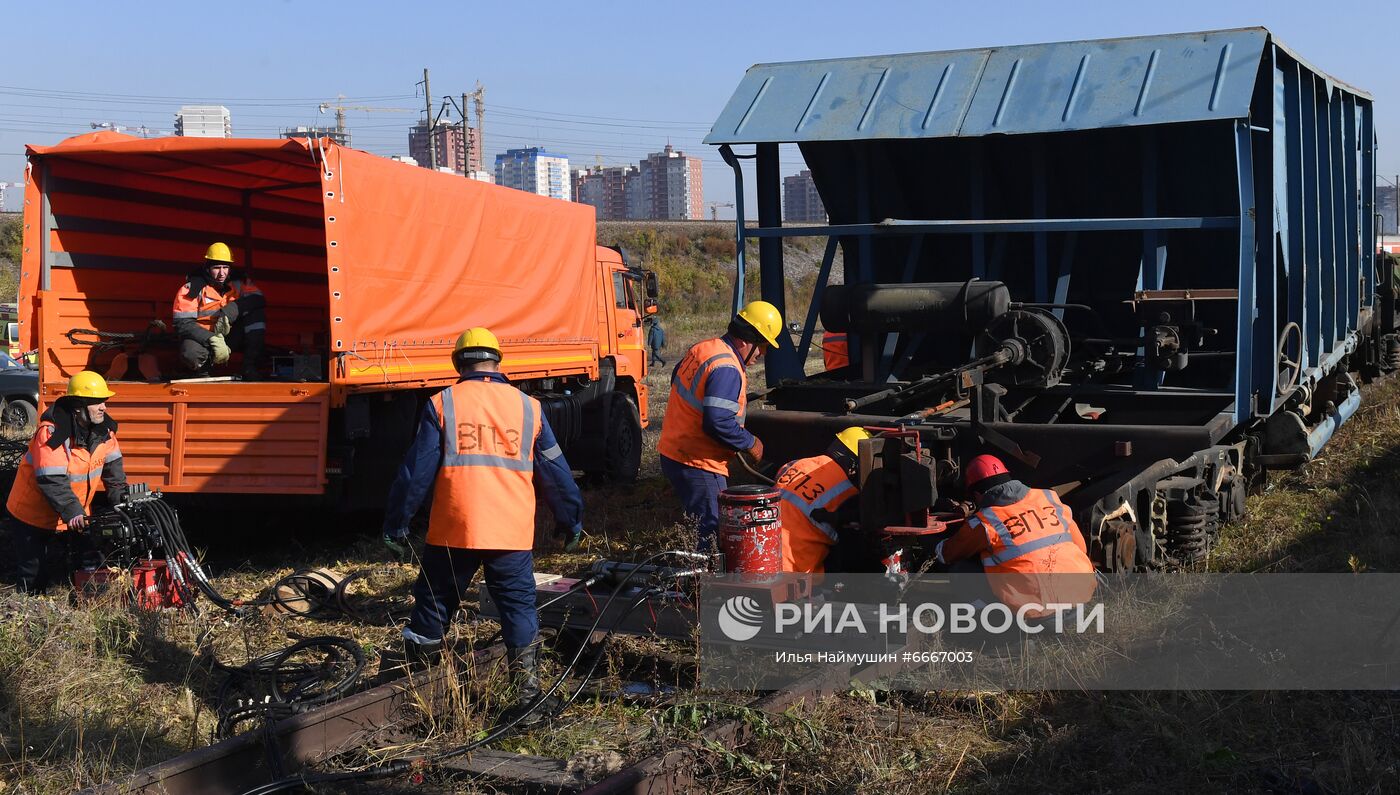 Учения МЧС и РСЧС на железнодорожном перегоне "Енисей – Красноярск"