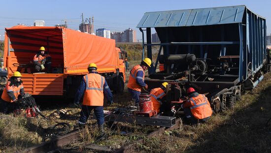 Учения МЧС и РСЧС на железнодорожном перегоне "Енисей – Красноярск"