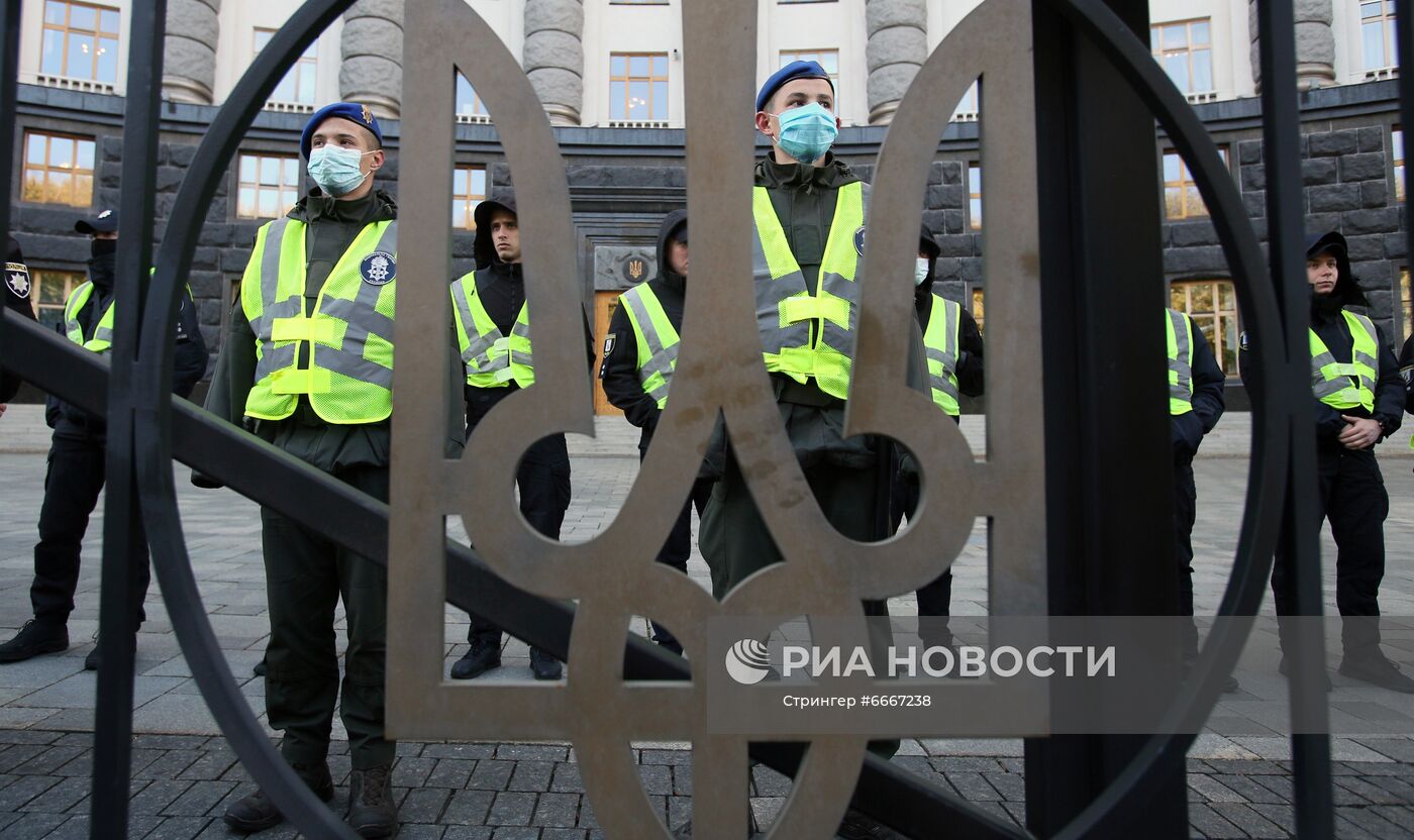 Акция протеста работников профсоюзов на Украине