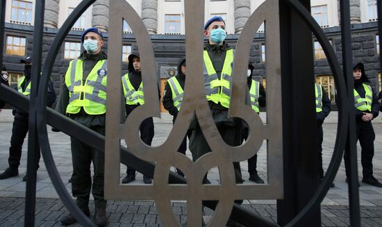 Акция протеста работников профсоюзов на Украине