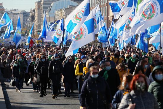 Акция протеста работников профсоюзов на Украине