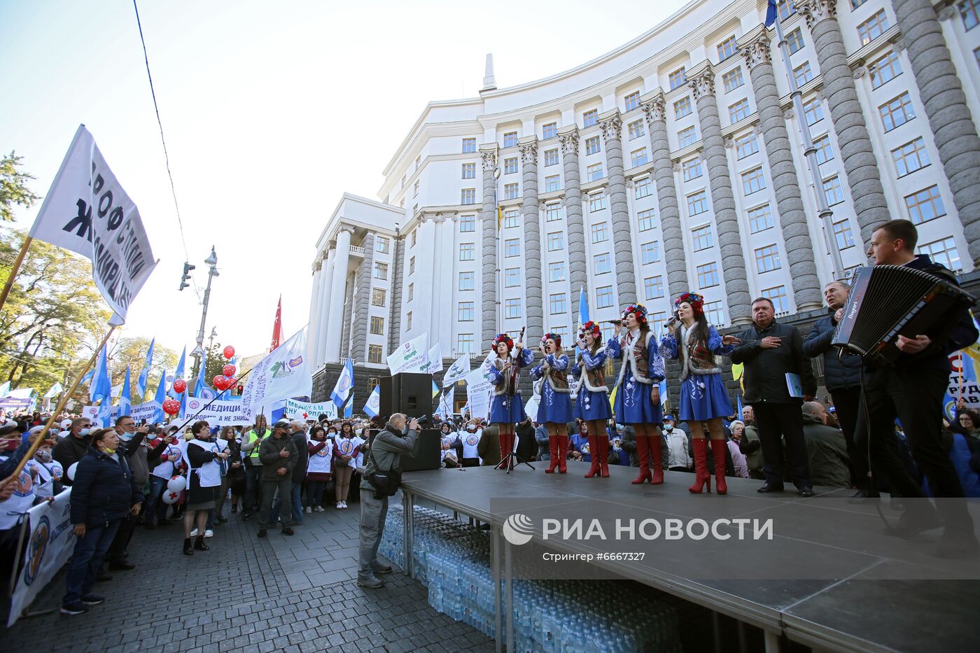 Акция протеста работников профсоюзов на Украине