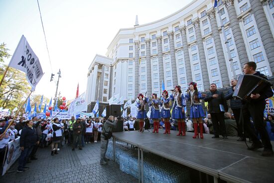 Акция протеста работников профсоюзов на Украине