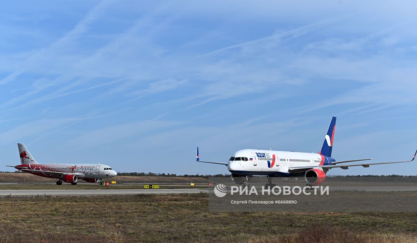 Работа аэропорта Платов в Ростове-на-Дону
