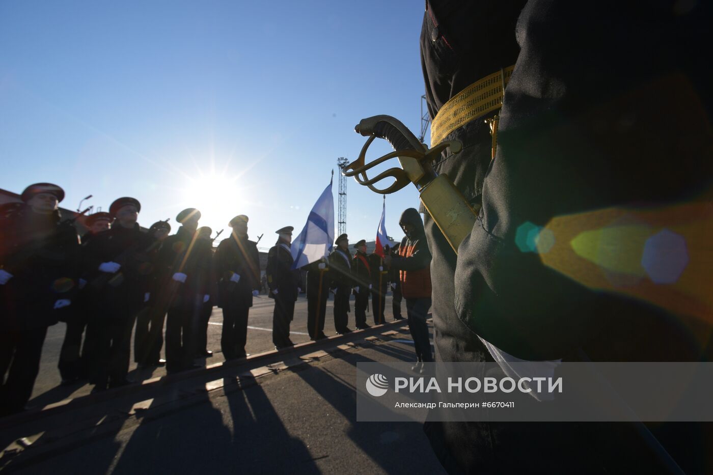 Церемония приема подводной лодки "Магадан" в состав ВМФ