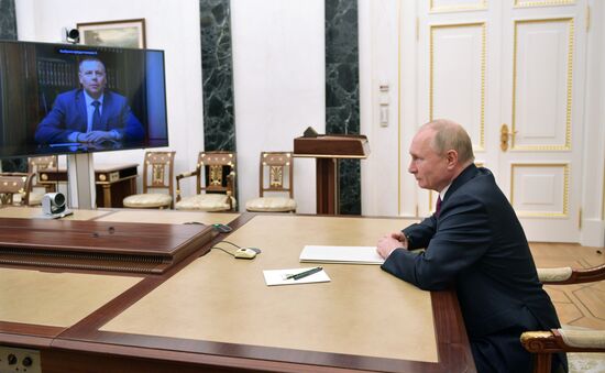Встреча президента РФ В. Путина с М. Евраевым