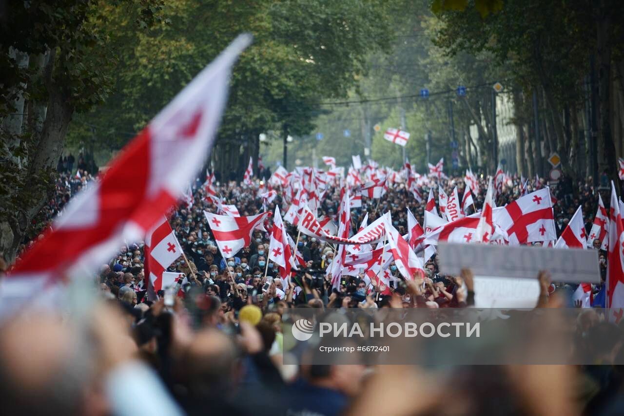 Акция сторонников Саакашвили в Тбилиси