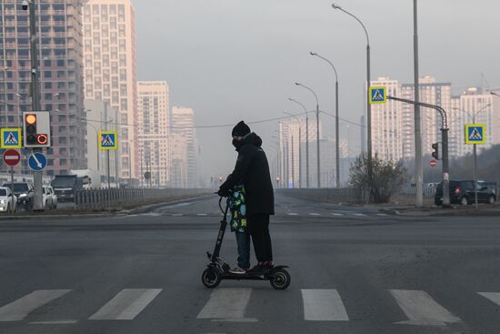 Смог от торфяных пожаров в Екатеринбурге