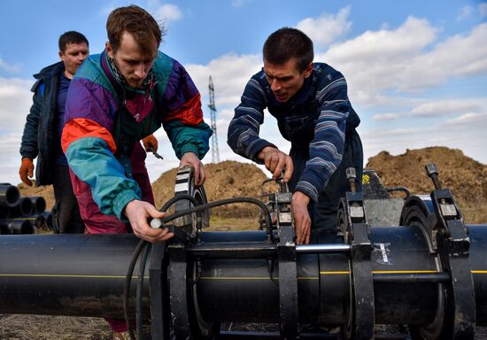 Строительство газопровода в Донецкой области