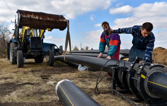 Строительство газопровода в Донецкой области