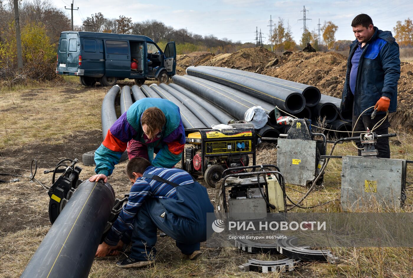 Строительство газопровода в Донецкой области