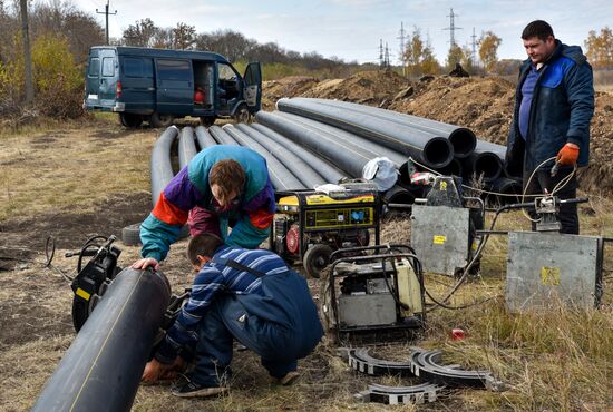 Строительство газопровода в Донецкой области