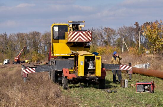 Строительство газопровода в Донецкой области