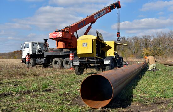 Строительство газопровода в Донецкой области