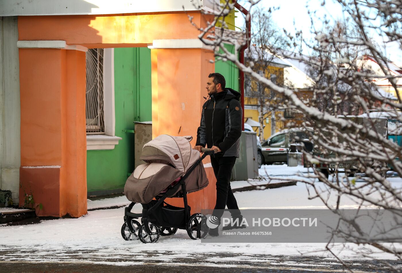 Первый снег в Мурманске