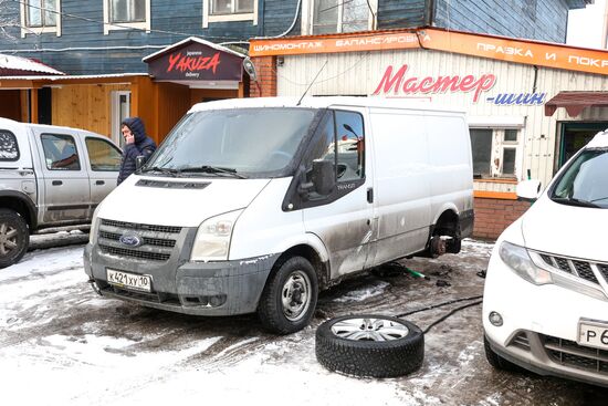 Первый снег в Мурманске