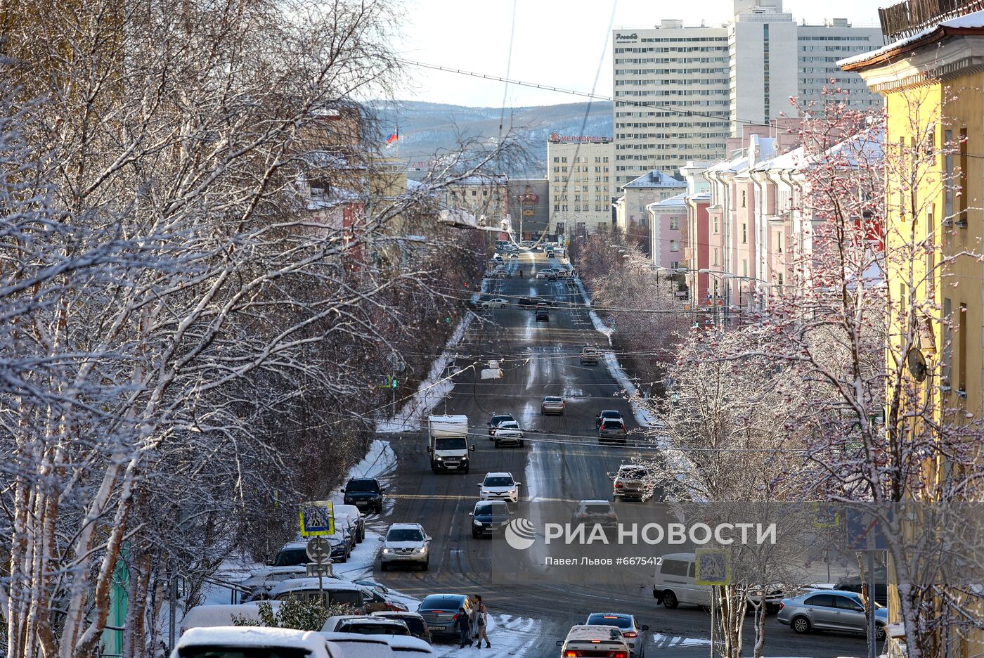 Первый снег в Мурманске