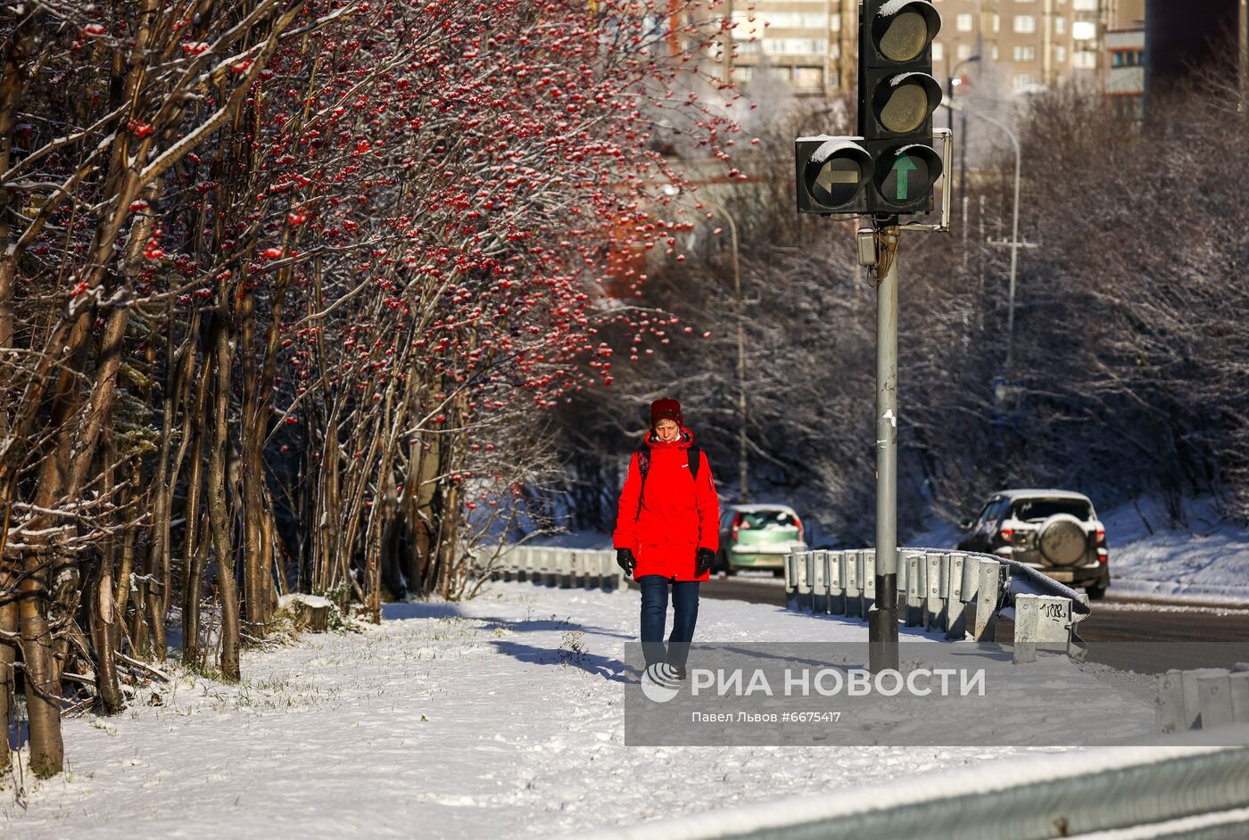 Первый снег в Мурманске