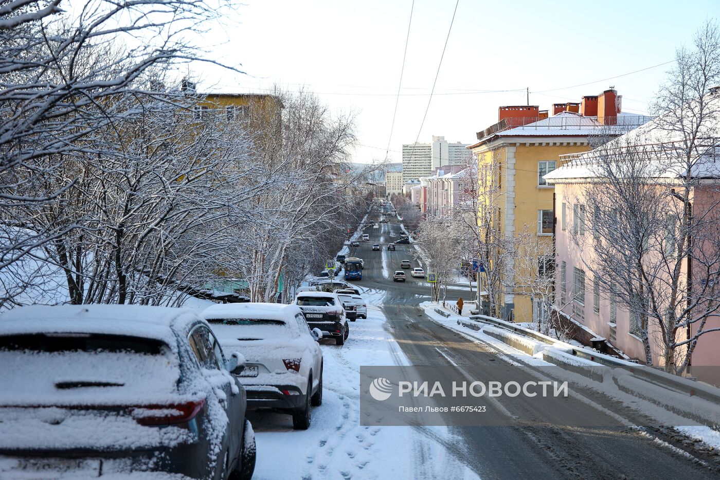 Первый снег в Мурманске