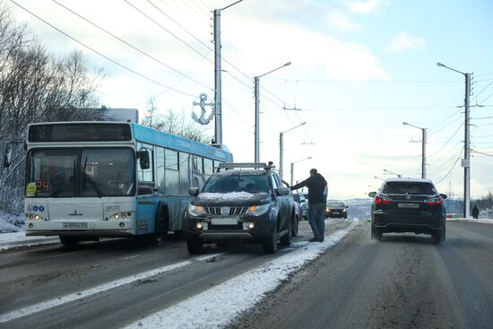 Первый снег в Мурманске