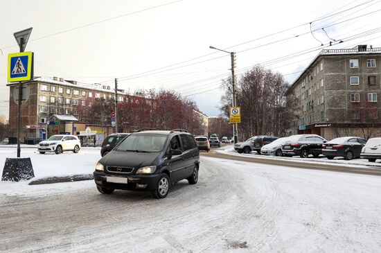 Первый снег в Мурманске