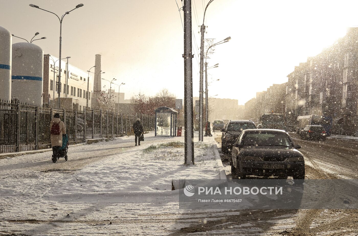 Первый снег в Мурманске