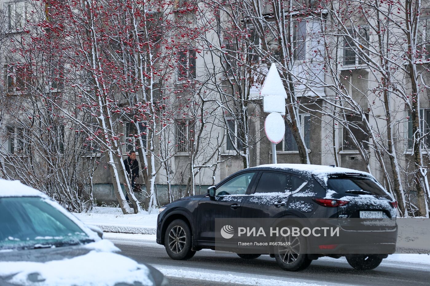 Первый снег в Мурманске