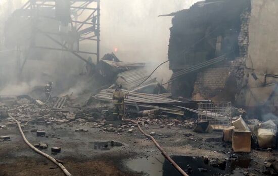 Пожар на пороховом заводе в Рязанской области