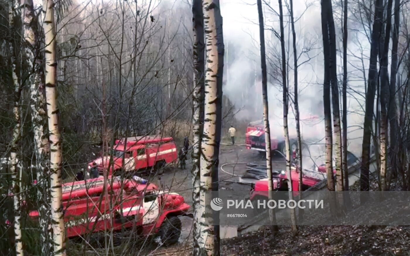 Пожар на пороховом заводе в Рязанской области