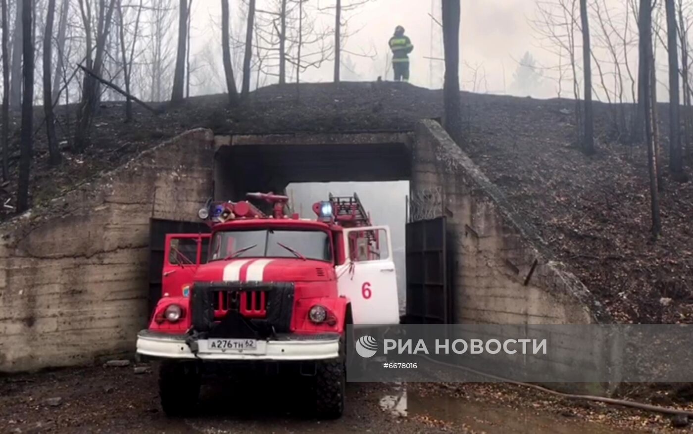 Пожар на пороховом заводе в Рязанской области