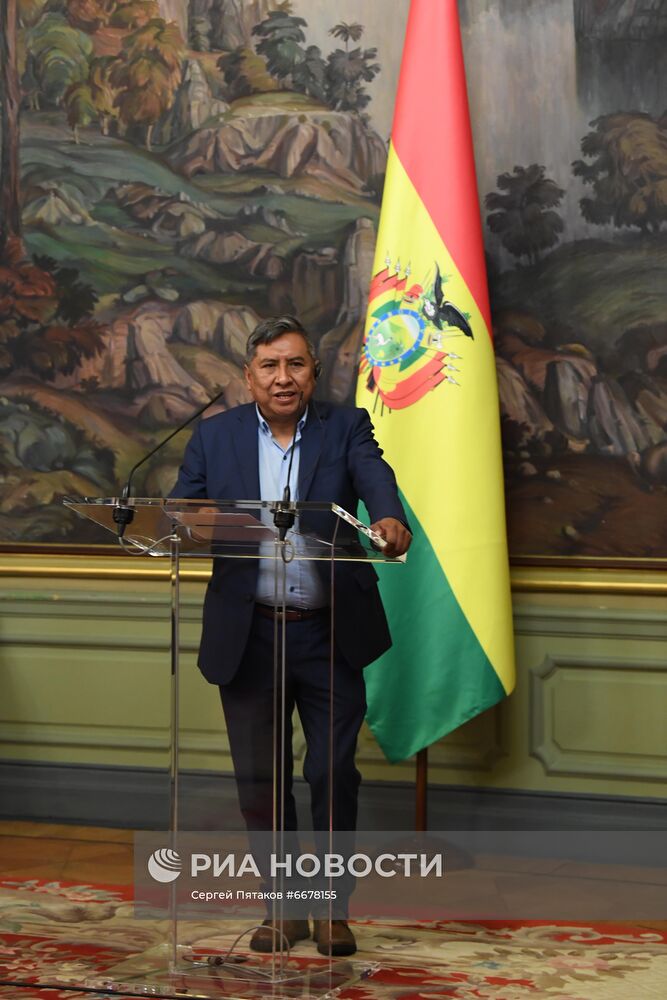 Встреча глав МИД РФ и Боливии С. Лаврова и Р. Майты