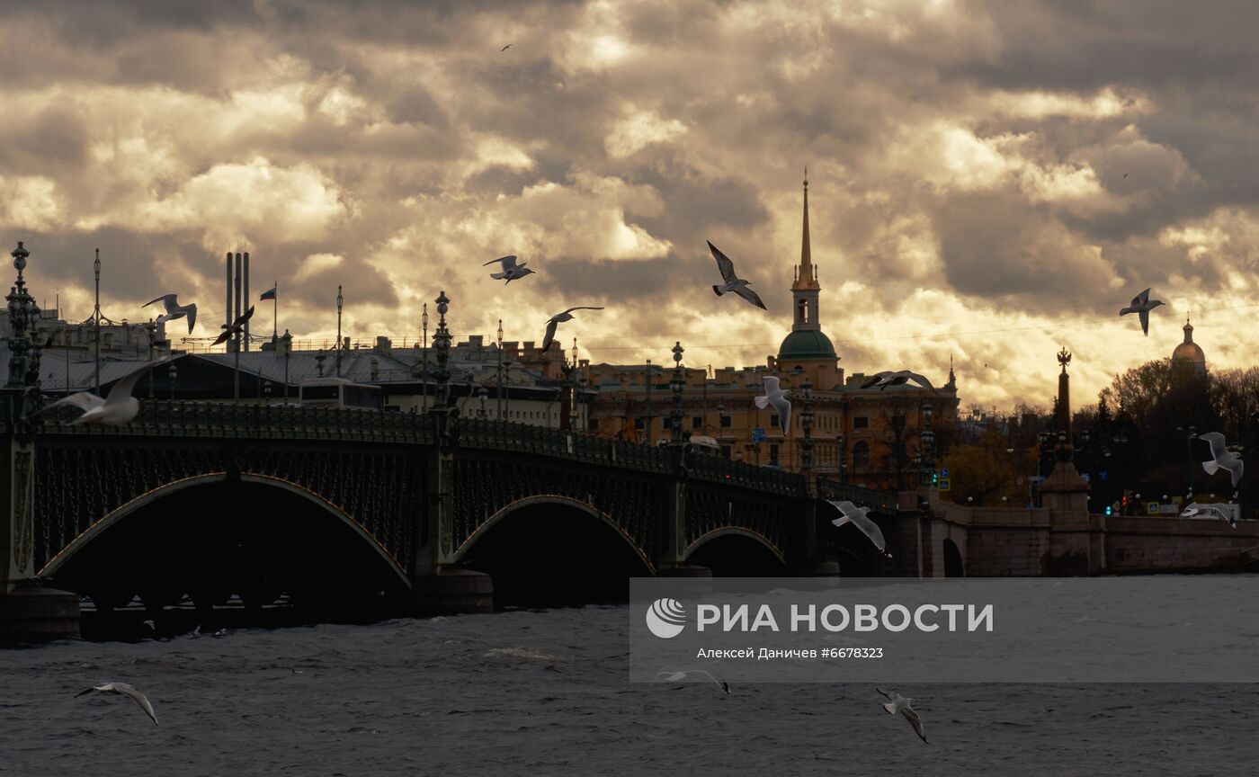 Штормовой ветер в Санкт-Петербурге