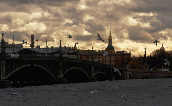 Штормовой ветер в Санкт-Петербурге